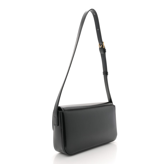 ★関税込★CELINE★Triomphe Shoulder Bag in Shiny Calfskin★ Céline Triomphe Shoulder Bag in Shiny Black Calfskin — UFO