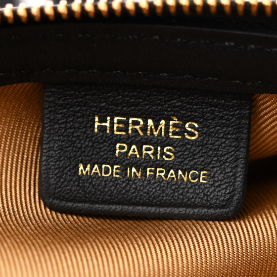 HERMES Silk Sursoie To Go Pouch Bleu Marine Craie Black