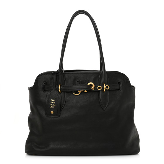 MIU MIU Nappa Medium Aventure Bag Black 1648576 | FASHIONPHILE