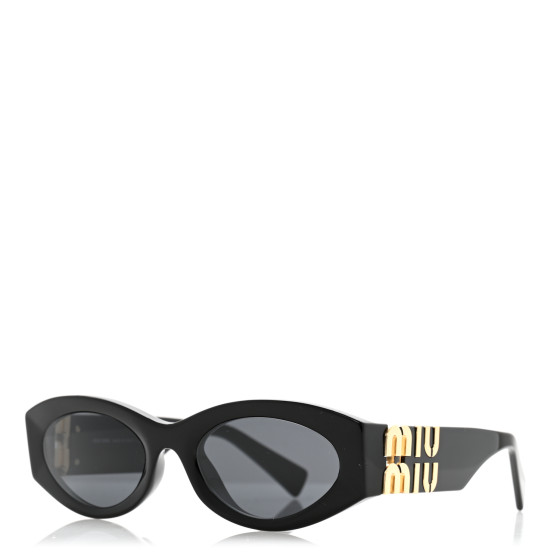 サングラス (W) Miu Miu Glimpse Sunglasses Slate Grey Black Acetate MIU MIU Acetate Miu Glimpse Sunglasses SMU11W Black Slate