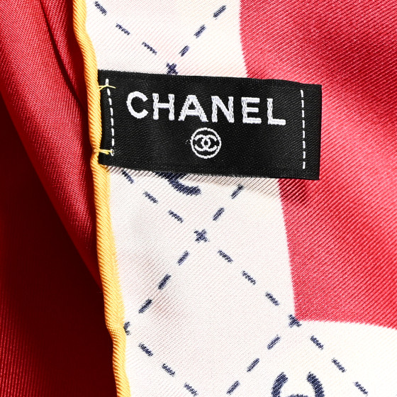 CHANEL ロゴ入り赤スカーフ ◾️CHANEL シャネル スカーフ 赤 ココマーク シルク100% - メルカリ