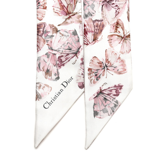 【日本未入荷！】Dior Sjaal met Dior Camo Papillon-motief CHRISTIAN DIOR Silk Camo Papillon Mitzah Scarf Pink 1660393
