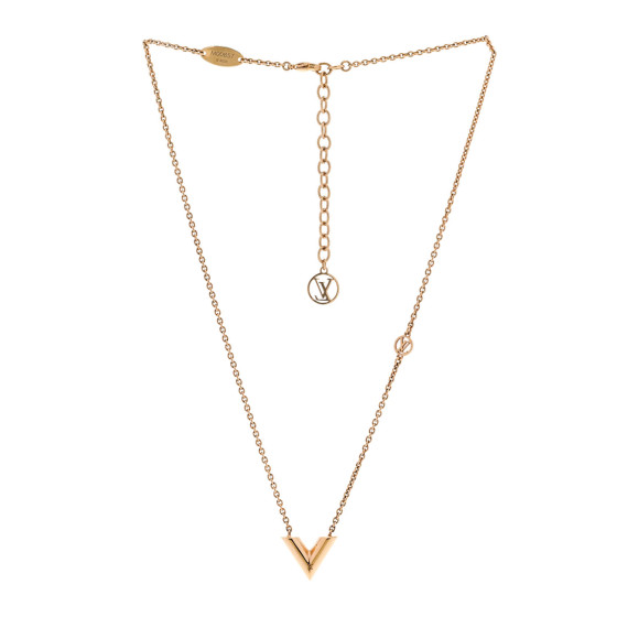 限定品◆関税なし【LOUIS VUITTON】essentialV necklace gold Louis Vuitton Large Essential V Gold Tone Necklace | eBay