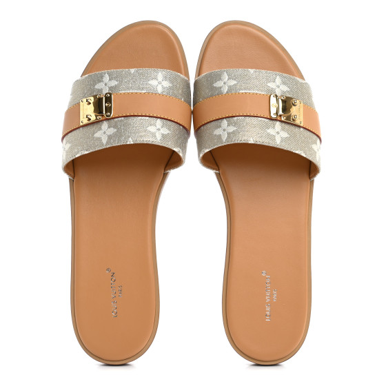 LOUIS VUITTON モノグラムミュール 39 LOUIS VUITTON Monogram Multicolor Wedge Sandals 39 White