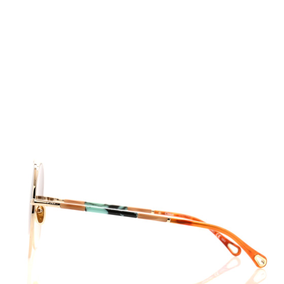 CHLOE Metal Round Sunglasses CH0112S Gold Brown 1661912