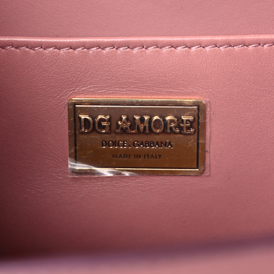 DOLCE & GABBANA Smooth Calfskin Small DG Amore Envelope Bag