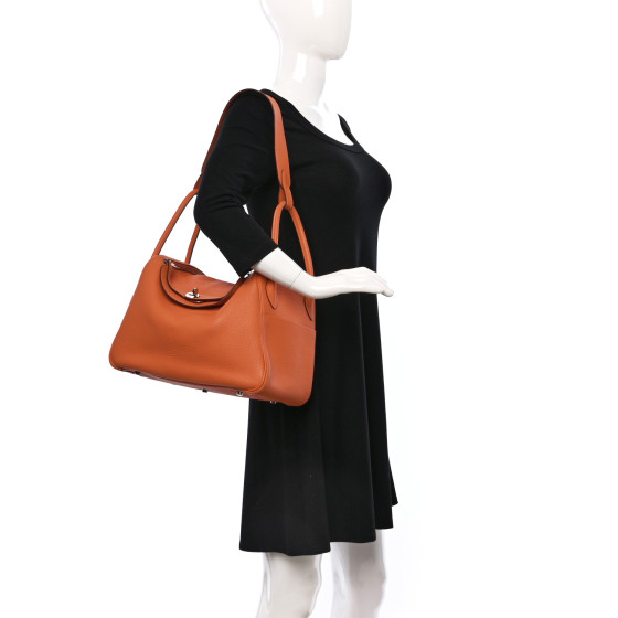 HERMES Taurillon Clemence Lindy 34 Orange