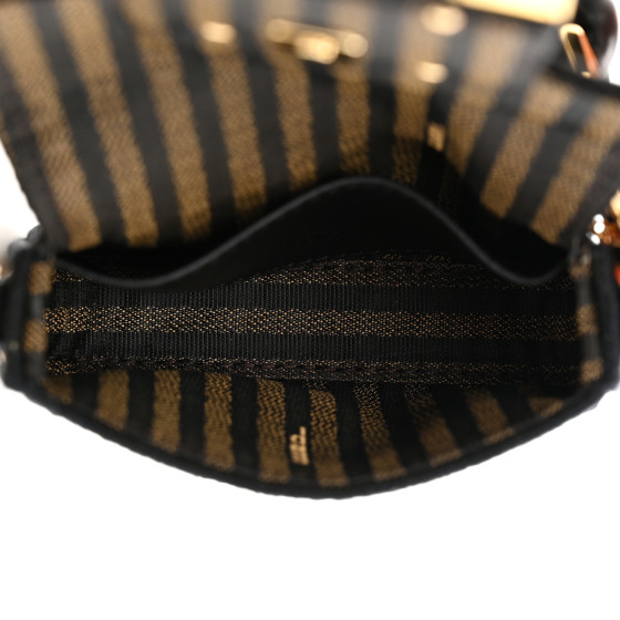 FENDI Straw Shiny Nappa Woven Nano Baguette Maxi Handle