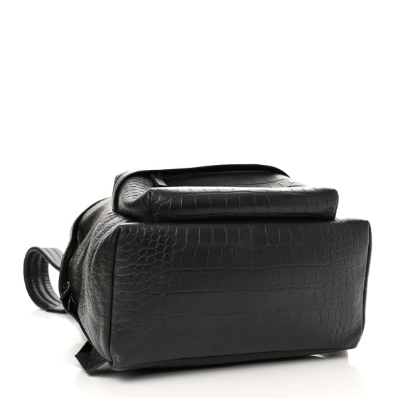 BALENCIAGA Calfskin Logo Crocodile Embossed Everyday
