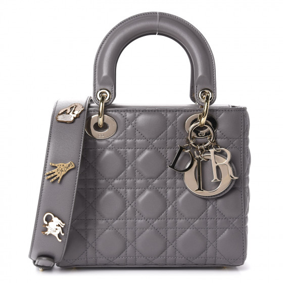 Dior★Dior Small Lambskin Cannage My Lady Dior Lucky Badges CHRISTIAN DIOR Lambskin Cannage Small Lucky Badges My Lady