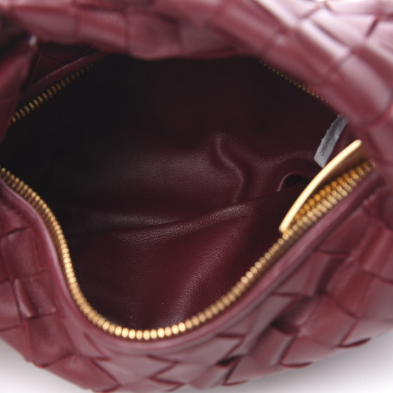 【関税&送料込】Bottega Veneta Burgundy Nappa Leather Mini J Bottega Veneta Burgundy Intrecciato Woven Nappa Leather