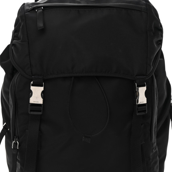 PRADA Tessuto Nylon Montagna Double Buckle Backpack Black