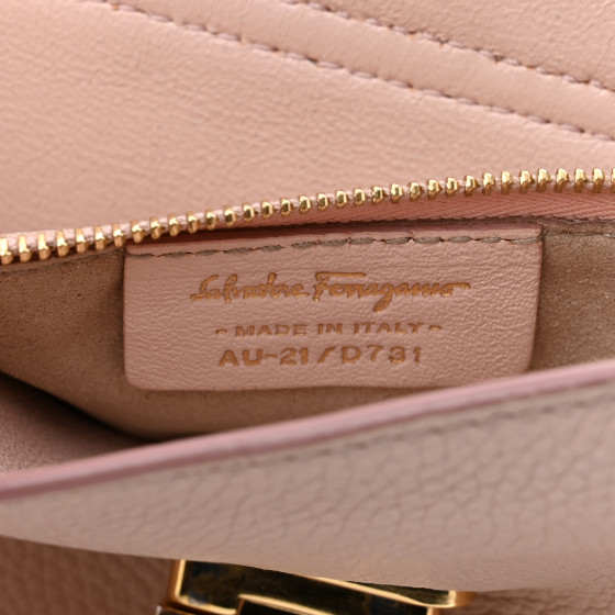 SALVATORE FERRAGAMO Calfskin Abbey Crossbody Light Pink