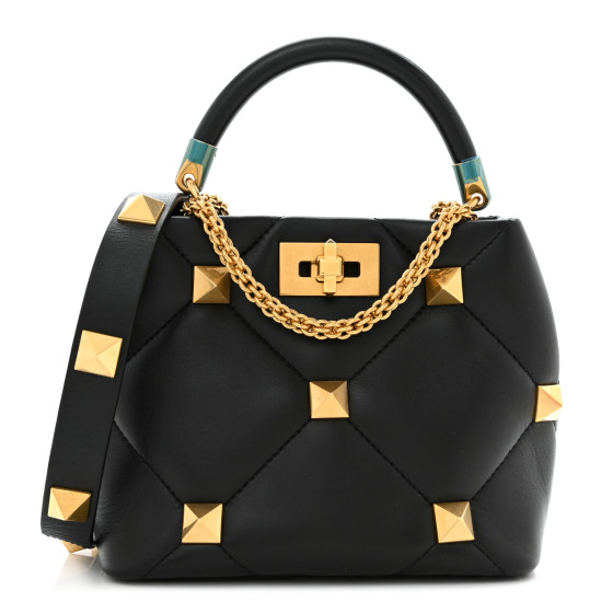 VALENTINO GARAVANI Nappa Small Roman Stud The Handle Bag