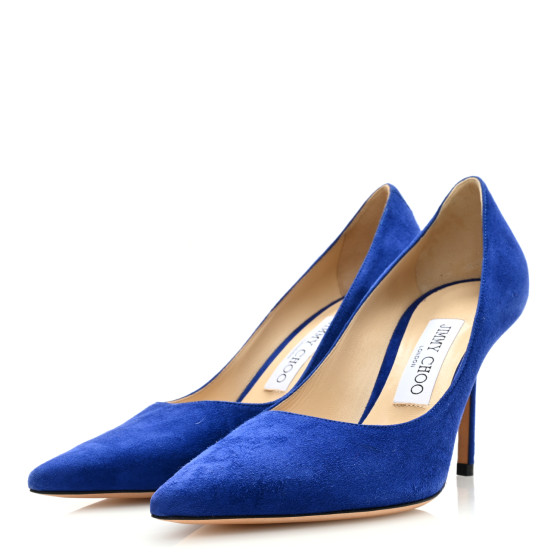 Jimmy Choo ♡ LOVE 85 コバルトブルー JIMMY CHOO Suede Love 85 Pumps 38 Cobalt 1474078 | FASHIONPHILE