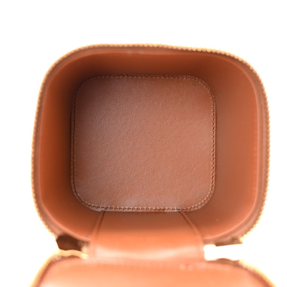 CELINE Smooth Calfskin Cuir Triomphe Mini Vanity Case Tan
