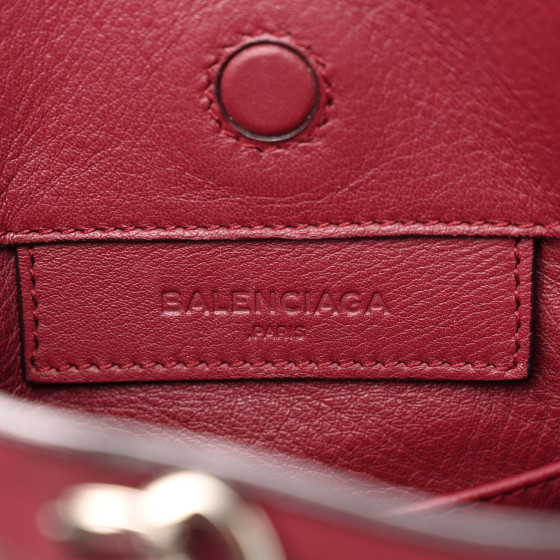 【関税＆送料込み】Balenciaga Cocco-Print Burgundy Calfskin BALENCIAGA Calfskin Papier Mini A4 Zip Around Tote Rouge