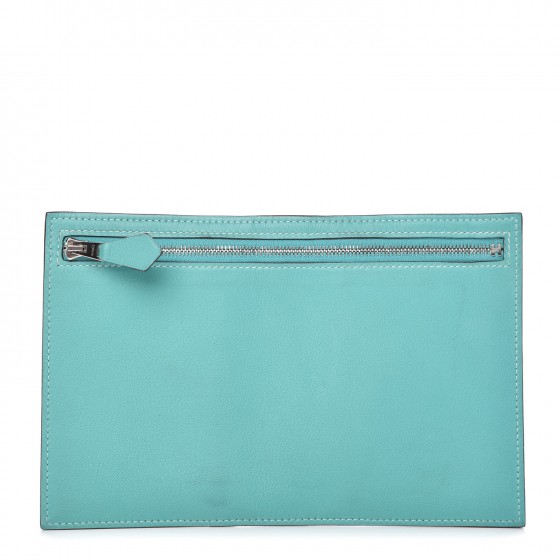 HERMES Swift Zippered Pouch Bleu Paon 339988 FASHIONPHILE