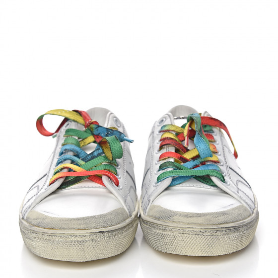 サンローラン SAINT LAURENT Calfskin Distressed Court Classic Surf Low Top