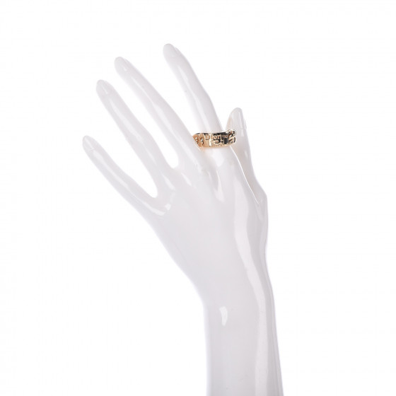 CHRISTIAN DIOR 18K Yellow Gold Gourmette Ring 58 8.25 484098