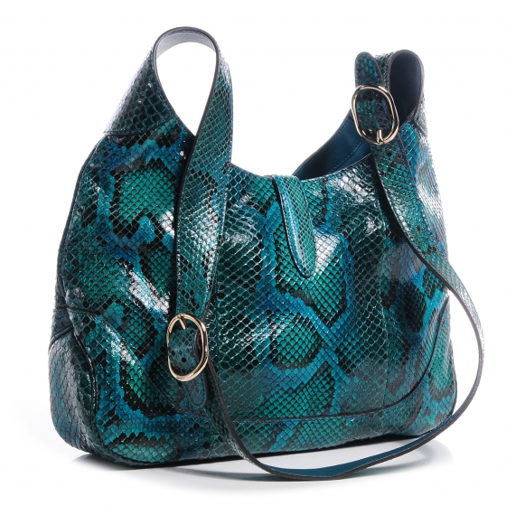 Gucci Green Python New Jackie Shoulder Bag | Yoogi's Closet