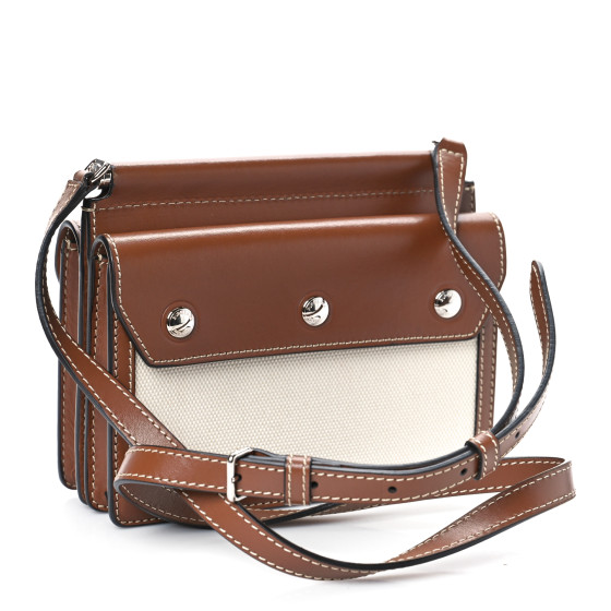 BURBERRY Smooth Calfskin Canvas Horseferry Print Mini Title
