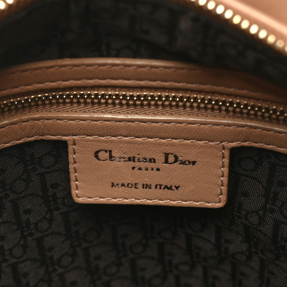CHRISTIAN DIOR Lambskin Cannage Contrast Stitch Medium Lady