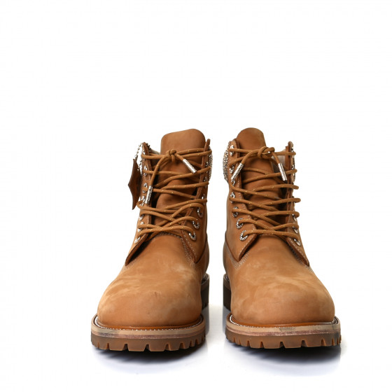 JIMMY CHOO X TIMBERLAND Nubuck Swarovski Crystal Mens Ankle