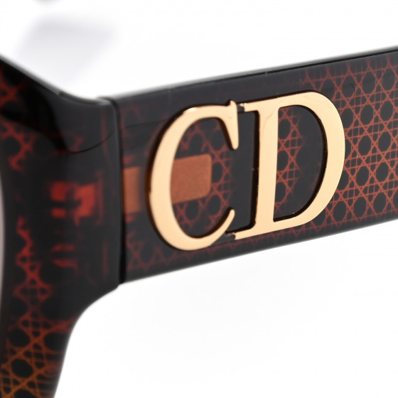 CHRISTIAN DIOR Acetate DDiorF Cat Eye Sunglasses Brown