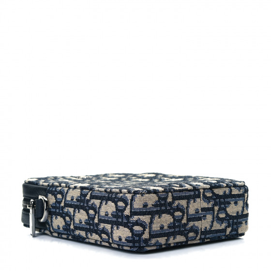 【ヴィンテージ】Rank:A☆Dior BLUE Oblique フォンホルダー Small D-Journey Bag Blue Dior Oblique Jacquard | DIOR
