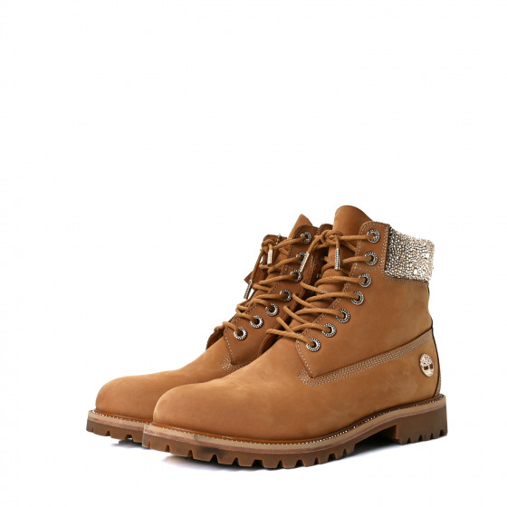 JIMMY CHOO X TIMBERLAND Nubuck Swarovski Crystal Mens Ankle