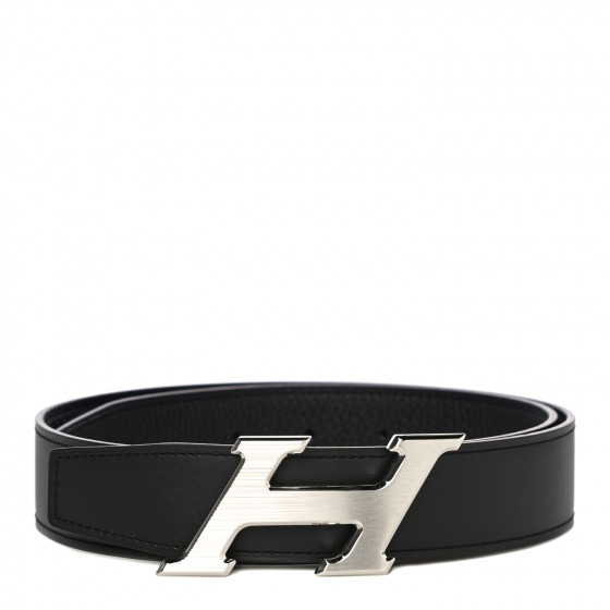 HERMES Chamonix Togo 32mm H Speed Belt 75 Black 898446