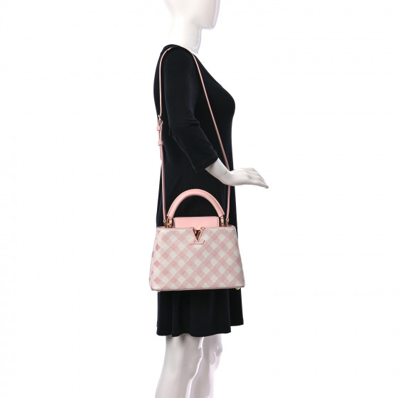 LOUIS VUITTON Taurillon Embroidered Vichy Capucines BB Light