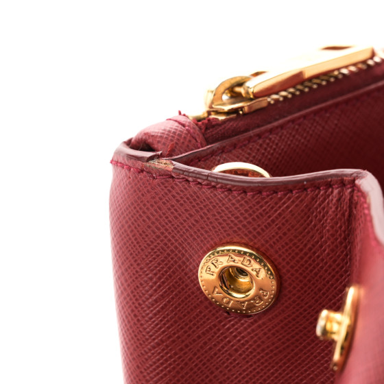 PRADA Saffiano Lux Medium Galleria Double Zip Tote Fuoco