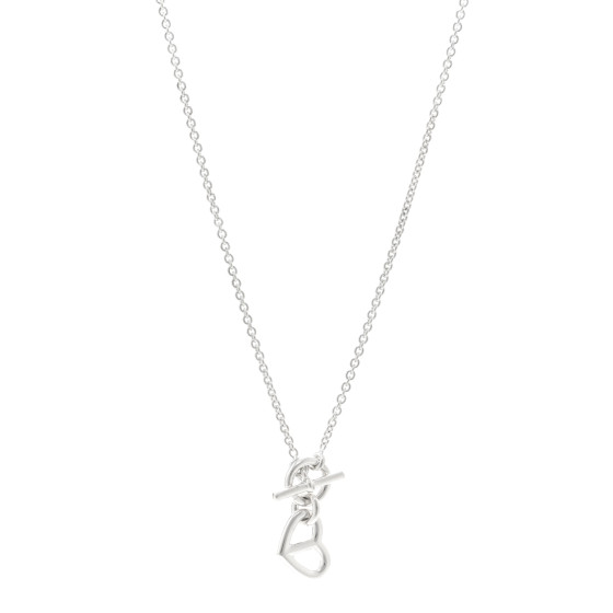 HERMES Sterling Silver Chaine D'Ancre Heart Toggle Necklace