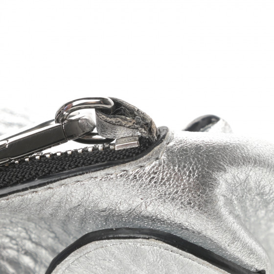 LOEWE Metallic Calfskin Mini Elephant Crossbody Bag Silver