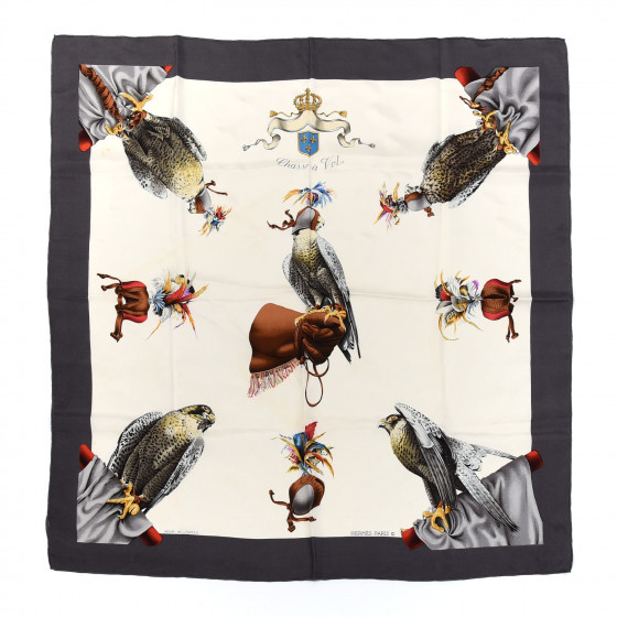 HERMES Silk Chasse A Vol Scarf 90 782265 | FASHIONPHILE