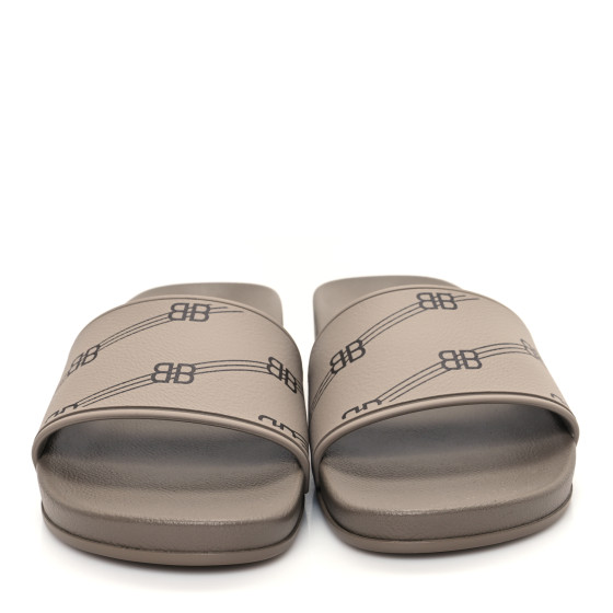 BALENCIAGA Rubber Allover Logo Womens Pool Wedge Slide
