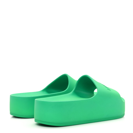 BALENCIAGA Rubber Womens Chunky Slide Sandals 36 Green