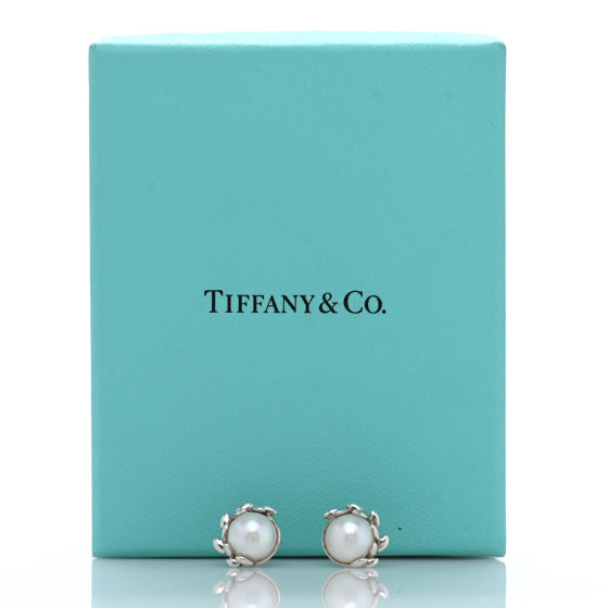 TIFFANY Sterling Silver Pearl Paloma Picasso Olive Leaf