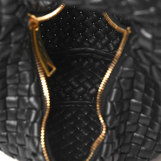【BOTTEGA VENETA 】MINI LEATHER JODIE BLACK GOLD BOTTEGA VENETA MINI JODIE BAG BLACK NEW SEASON PARLOUR X