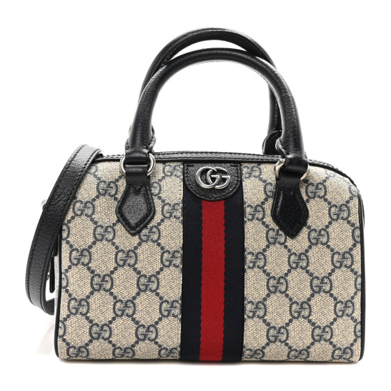 GUCCI GG Supreme Monogram Textured Dollar Calfskin Web Mini