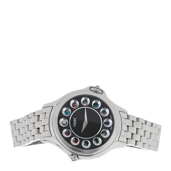 FENDI Stainless Steel Diamond Topaz 33mm Crazy Carats Quartz