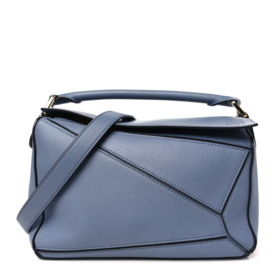 【関税送料込】Loewe Puzzle Small Bag Atlantic Blue LOEWE Puzzle Bag in Classic Calfskin Mini Atlantic Blue in