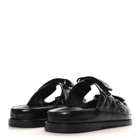 [CHANEL]★Velcro Cubic Sandals Chanel Blue Denim CC Velcro Dad Sandals Size 7.5/38