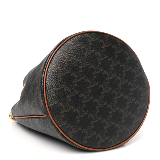 ショルダーバッグ・ポシェット CELINE Clara Triomphe Canvas and leather bucket bag CELINE CLARA BUCKET BAG CELINE TRIOMPHE CANVAS The Triomphe