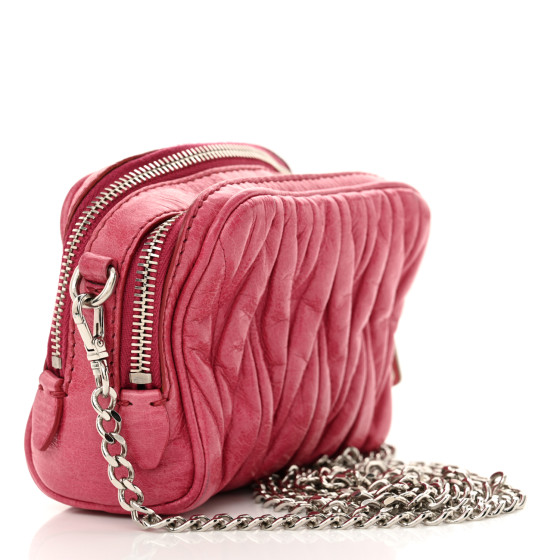 【MIU MIU】MATELASSE CHAIN CROSSBODY BAG MIU MIU Nappa Matelasse Chain Crossbody Black 1518125