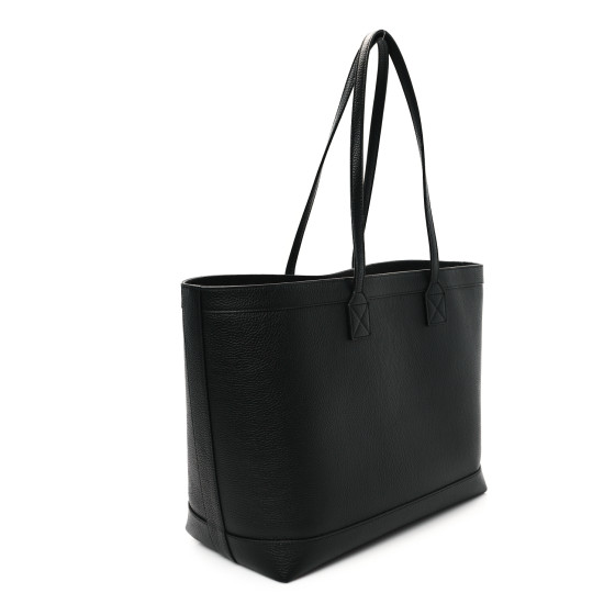 BURBERRY Grainy Calfskin Medium London Tote Bag Black