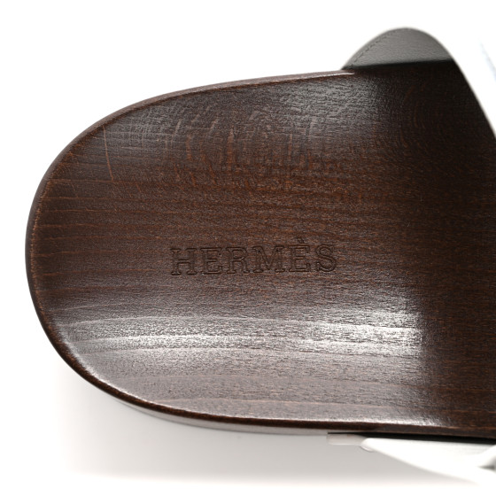 【Blanc♡】HERMES Sabots Kos HERMES Calfskin Womens Kos Clog 35 White 1654174 | FASHIONPHILE