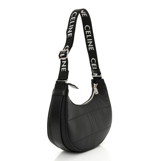 CELINE Nylon Ava Shoulder Bag Black 1654944 | FASHIONPHILE